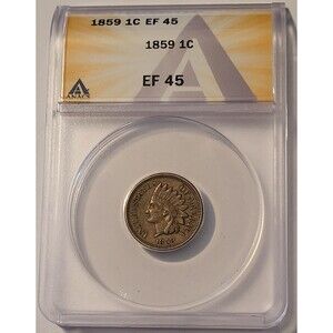 1859 Indian Head Cent XF45 ANACS